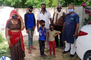 Mask distribution in rural areas of Adarsh Nagar