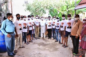 T-shirt and mask distribution drive